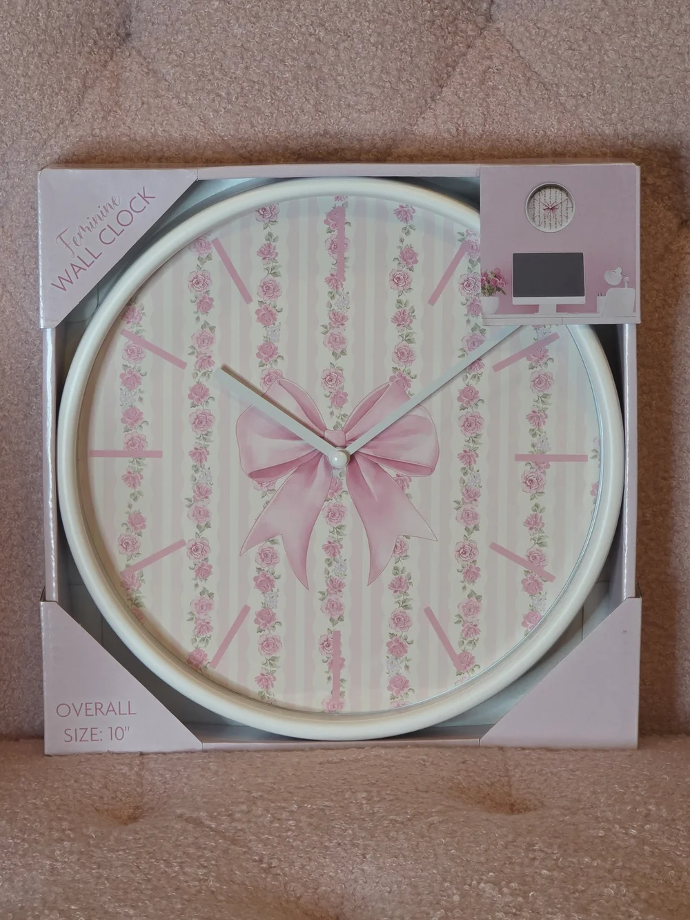 Pink Floral Bow Wall Clock - Love Shack Fancy Inspired